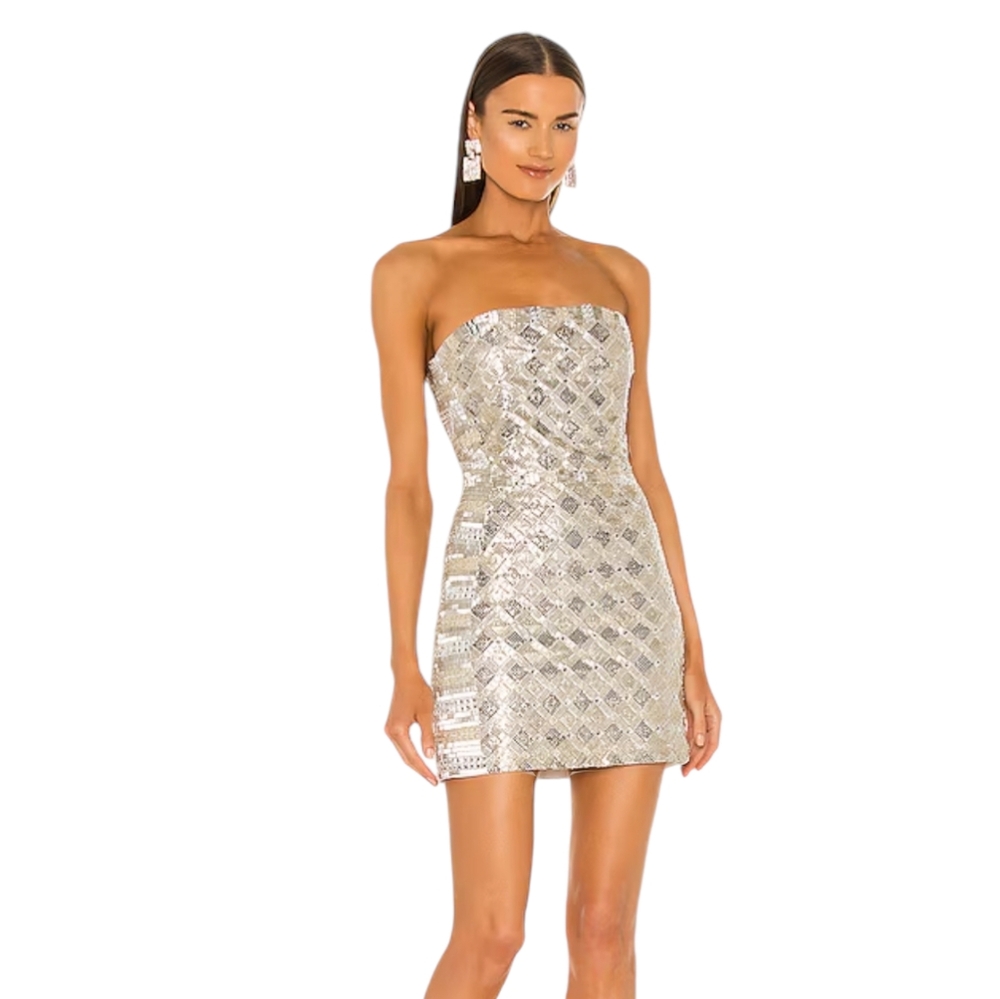 Retrofete Silver Mini Dress